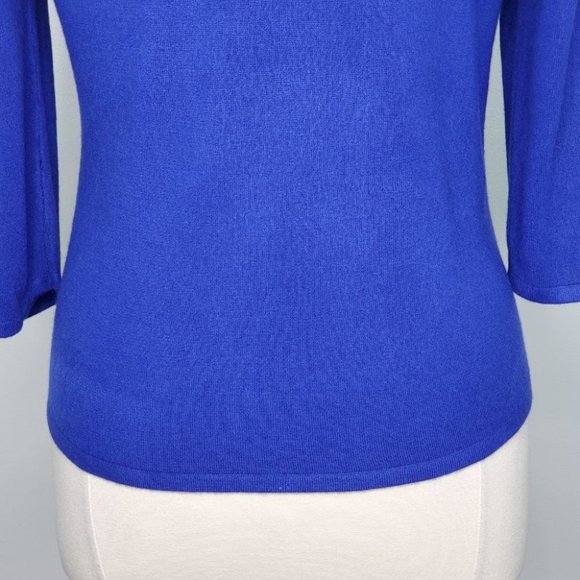 Luxe 360 Cobalt Blue Petite Sweater with Bling Zipper at Side Neck NEW Size XLP - Picture 11 of 15